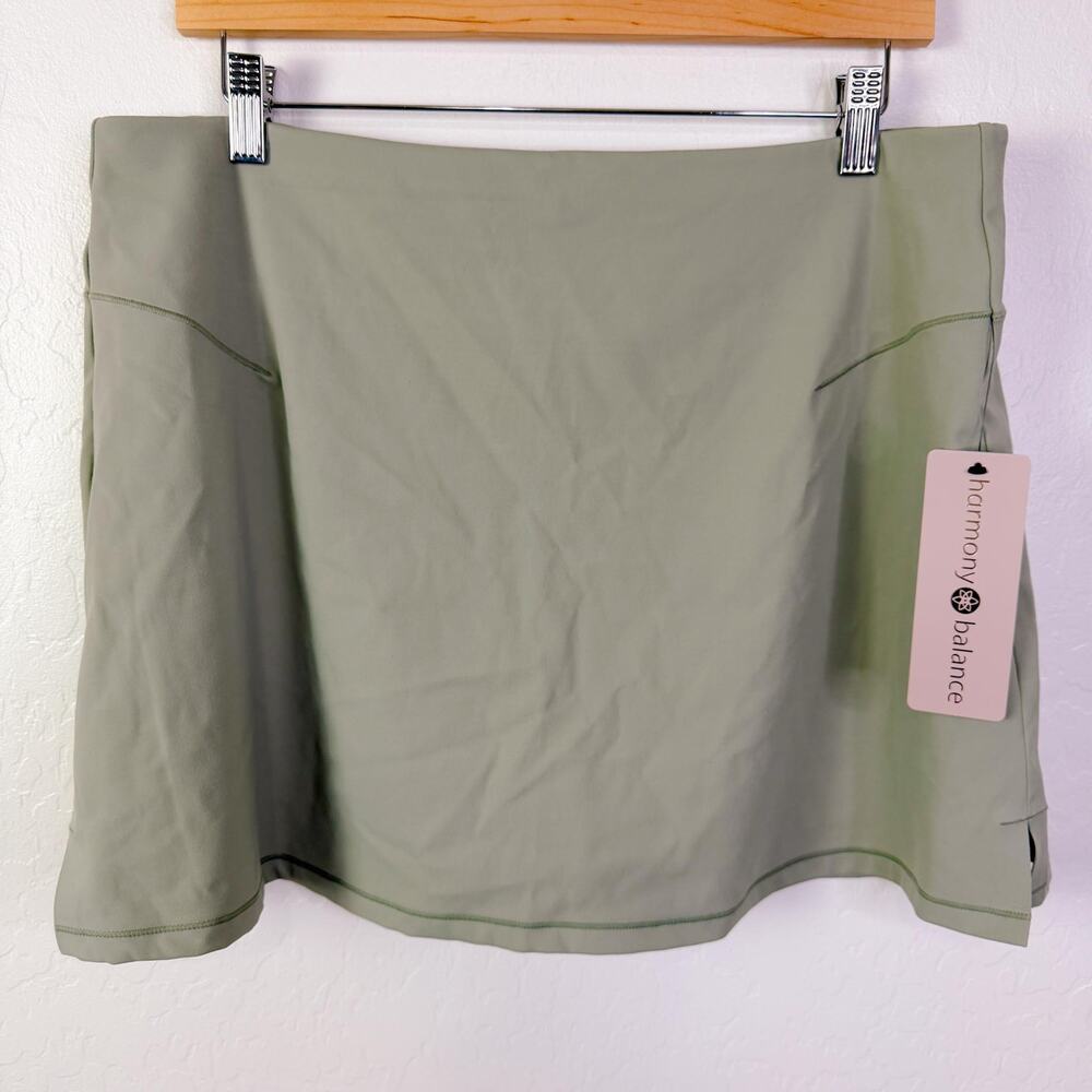 Harmony & Balance Built In Shorts Athletic Skort Skirt Tennis Golf Sage XL NWT